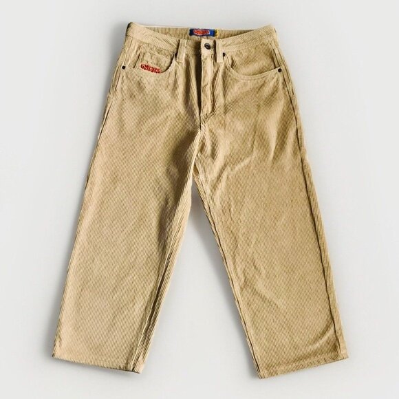 Empyre Corduroy Skate‎ Pants Baggy Loose Fit Beige Khaki Size 28 Short 28x23 - Picture 1 of 9